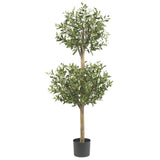4.5' Olive Double Topiary Silk Tree-Parc Decor
