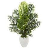 4.5’ Paradise Palm Artificial Tree in White Planter-Parc Decor