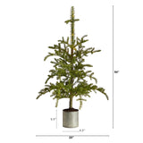 4.5’ Pre-Lit Christmas Pine Artificial Tree in Decorative Planter-Parc Decor