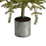 4.5’ Pre-Lit Christmas Pine Artificial Tree in Decorative Planter-Parc Decor
