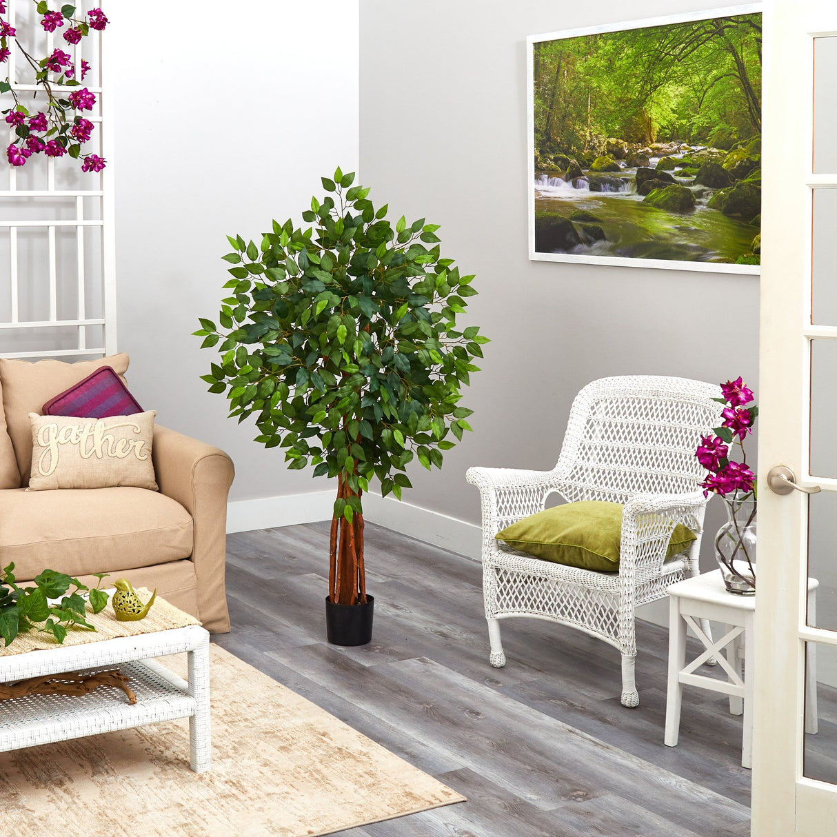 4.5’ Super Deluxe Ficus Artificial Tree with Natural Trunk-Parc Decor