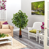 4.5’ Super Deluxe Ficus Artificial Tree with Natural Trunk-Parc Decor