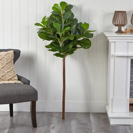 4.5’ Artificial Fiddle Leaf Tree (No Pot)-Tree-Parc Decor