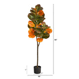 4.5’ Autumn Fiddle Leaf Artificial Fall Tree-Tree-Parc Decor