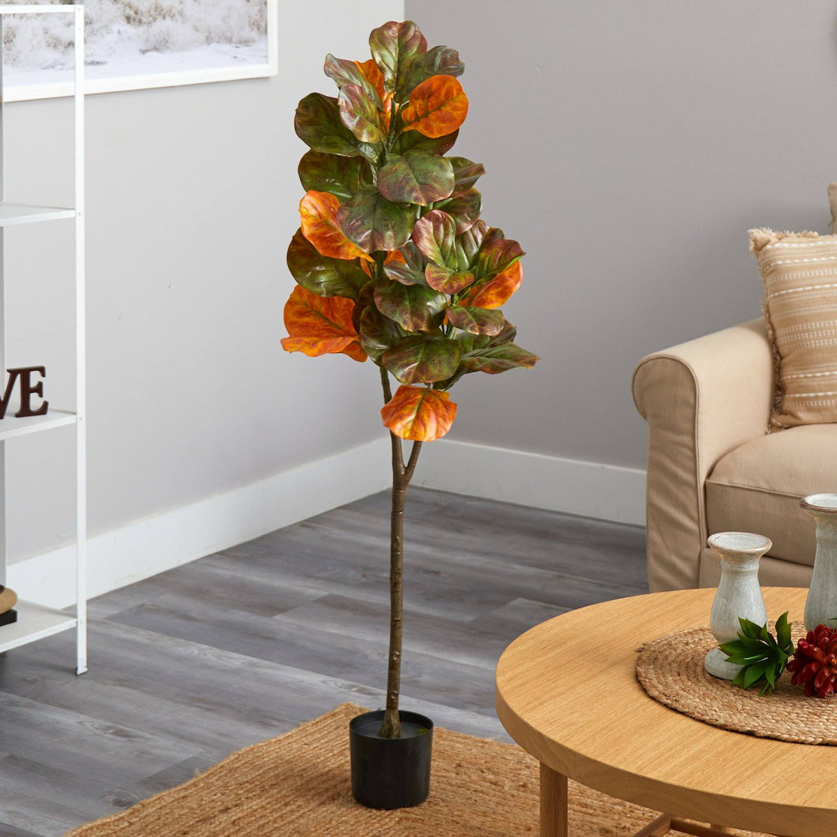 4.5’ Autumn Fiddle Leaf Artificial Fall Tree-Tree-Parc Decor