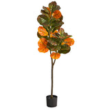 4.5’ Autumn Fiddle Leaf Artificial Fall Tree-Tree-Parc Decor