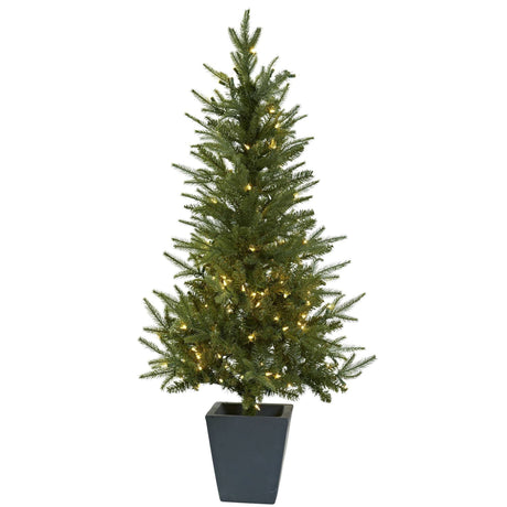 4.5' Christmas Tree w/Clear Lights & Decorative Planter-Christmas Tree-Parc Decor
