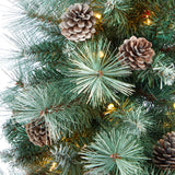 4.5’ Frosted Tip British Columbia Mountain Pine Artificial Christmas Tree with Urn-Christmas Tree-Parc Decor