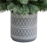 4.5’ Nova Scotia Artificial Christmas Tree in Engraved Geometric Stone Planter-Christmas Tree-Parc Decor