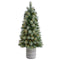 4.5’ Nova Scotia Artificial Christmas Tree in Engraved Geometric Stone Planter-Christmas Tree-Parc Decor