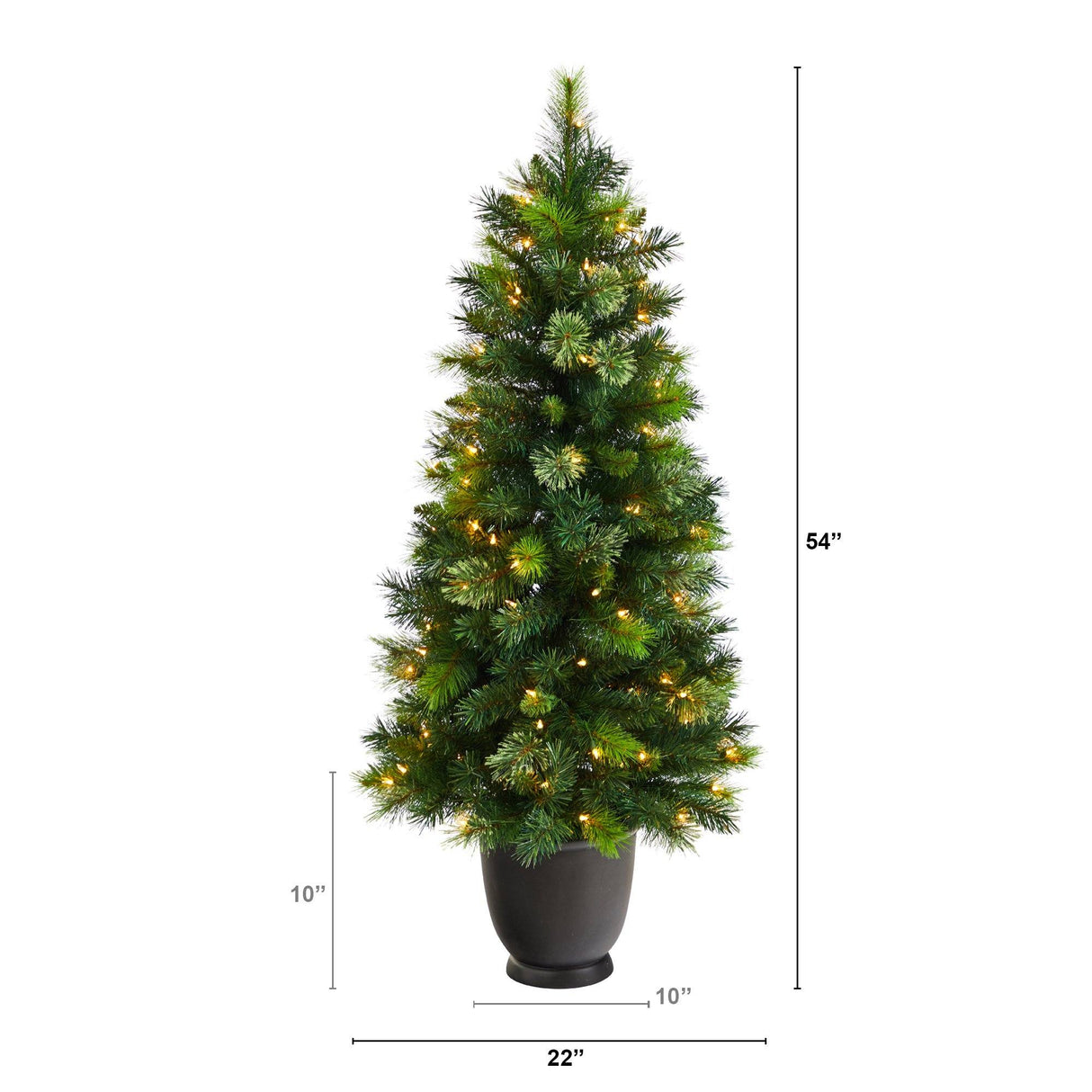 4.5’ Oregon Pine Christmas Tree in Decorative Planter-Christmas Tree-Parc Decor