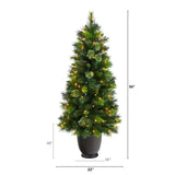 4.5’ Oregon Pine Christmas Tree in Decorative Planter-Christmas Tree-Parc Decor