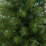 4.5’ Virginia Fir Artificial Christmas Tree with 100 Clear Lights and 223 Bendable Branches in Red Planter-Christmas Tree-Parc Decor