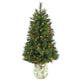 4.5’ West Virginia Mountain Pine Artificial Christmas Tree with 100 Clear Lights and 322 Bendable Branches in Floral Print Planter-Christmas Tree-Parc Decor