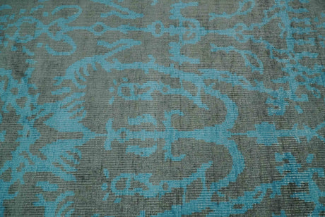 4.5x6.5 Hand Knotted Blue and Brown Modern Persian Style Art Silk Area Rug
