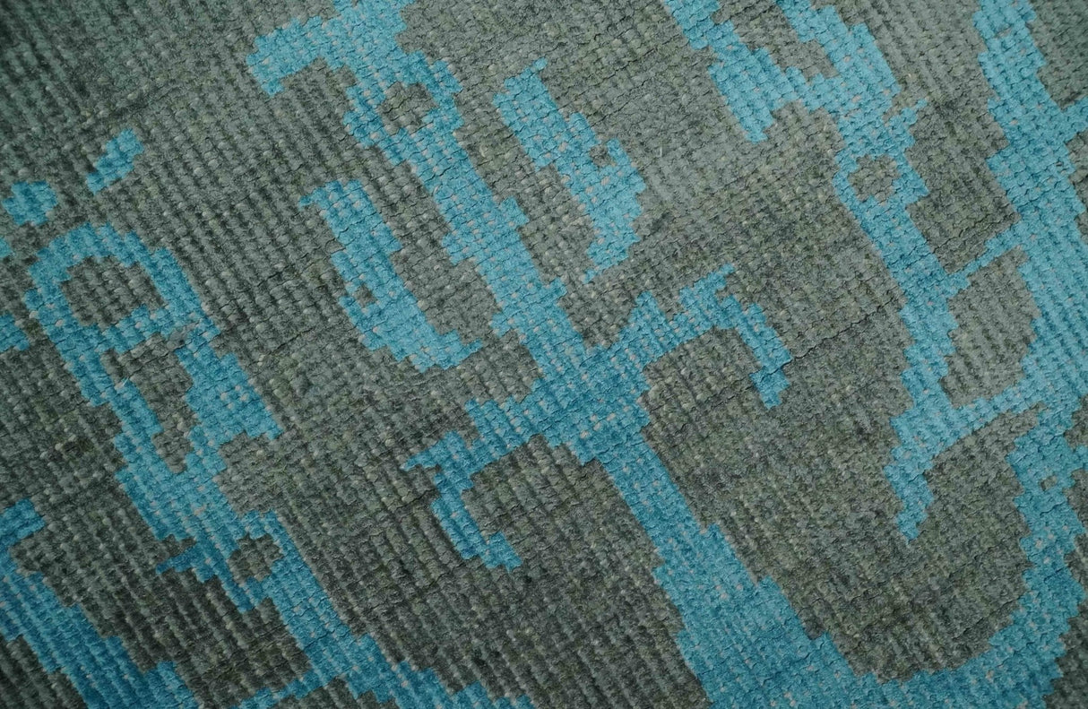 4.5x6.5 Hand Knotted Blue and Brown Modern Persian Style Art Silk Area Rug