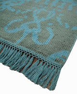 4.5x6.5 Hand Knotted Blue and Brown Modern Persian Style Art Silk Area Rug