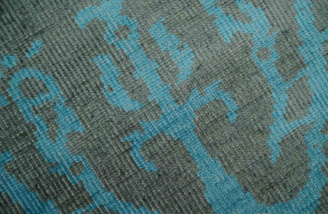 4.5x6.5 Hand Knotted Blue and Gray Modern Persian Style Contemporary Art Silk Area Rug | OP133-Area Rug-Parc Decor