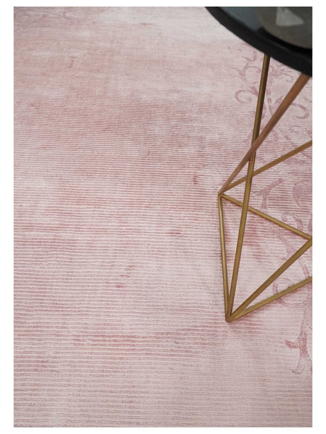 4x6 and 6x9 Hand Woven and Carved Pink Floral Art Silk Rug | KNT2-Area Rug-Parc Decor