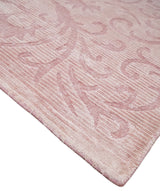 4x6 and 6x9 Hand Woven and Carved Pink Floral Art Silk Rug | KNT2-Area Rug-Parc Decor