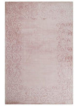 4x6 and 6x9 Hand Woven and Carved Pink Floral Art Silk Rug | KNT2-Area Rug-Parc Decor