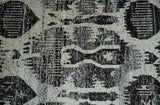 4x6 and 8x10 Hand Knotted Ivory, Charcoal and Brown Antique Persian Style Recycled Silk Area Rug