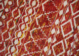 4x6 and 8x10 Hand Knotted Rust, Gold and White Modern Contemporary Southwestern Tribal Trellis Recycled Silk Area Rug