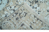 4x6 Fine Hand Knotted Aqua, Beige and Black Traditional Vintage Persian Style Antique Wool and Bamboo Silk Rug | AGR10
