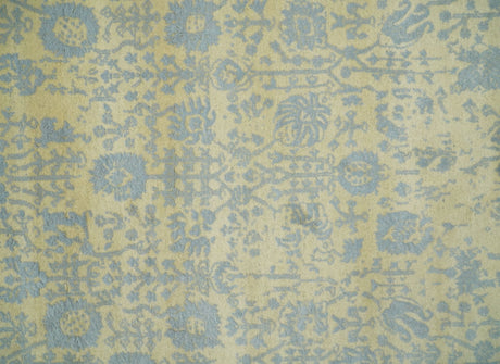 4x6 Fine Hand Knotted Gold and Silver Traditional Persian Style Antique Wool and Silk Rug