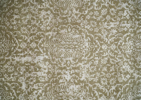 4x6 Fine Hand Knotted Olive and Silver Traditional Vintage Persian Style Antique Wool and SIlk Rug | AGR16