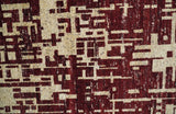 4x6 Hand Knotted Beige and Maroon Modern Abstract Recycled Silk Area Rug