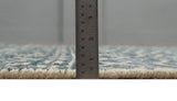 4x6 Hand Knotted Ivory, Beige and Blue Modern Contemporary Southwestern Tribal Trellis Recycled Silk Area Rug | OP55