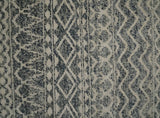 4x6 Hand Knotted Ivory, Black and Gray Modern Contemporary Southwestern Tribal Trellis Recycled Silk Area Rug | OP56