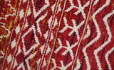 4x6 Hand Knotted Rust and Ivory Modern Contemporary Southwestern Tribal Trellis Recycled Silk Area Rug