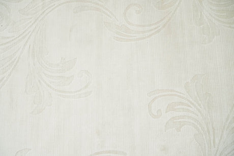 4x6 Hand Woven and Carved Silver and Ivory Floral Art Silk Rug | KNT5-Area Rug-Parc Decor