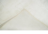 4x6 Hand Woven Silver and Ivory Modern Floral Art Silk Rug