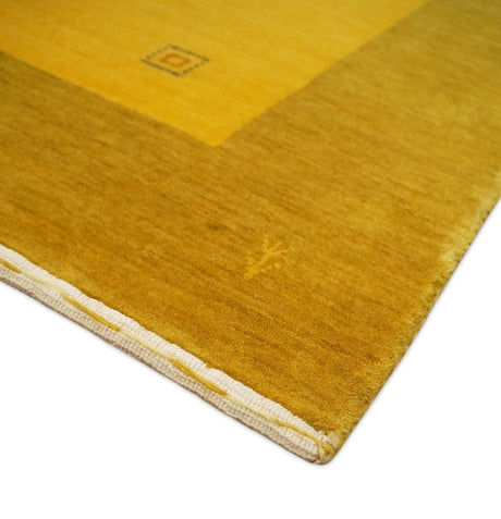 4x6 Small Gold Natural Farmhouse Wool Hand Woven Southwestern Gabbeh Rug
