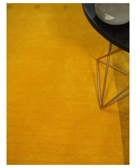 4x6 Small Gold Natural Farmhouse Wool Hand Woven Southwestern Gabbeh Rug| LOR17-Area Rug-Parc Decor