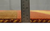 4x6 Small Rust and Gold Striped Wool Hand Woven Southwestern Gabbeh Rug