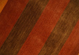 4x6 Small Rust and Gold Striped Wool Hand Woven Southwestern Gabbeh Rug