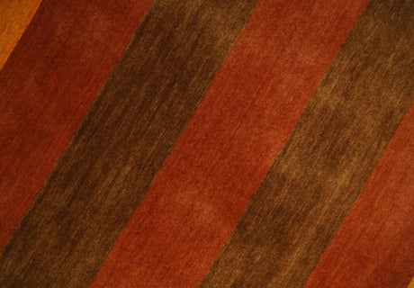 4x6 Small Rust and Gold Striped Wool Hand Woven Southwestern Gabbeh Rug