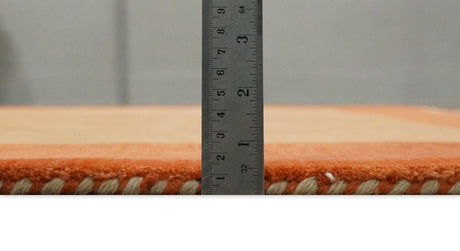 4x6 Small Rust and Peach Farmhouse Wool Hand Woven Southwestern Gabbeh Rug