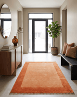 4x6 Small Rust and Peach Farmhouse Wool Hand Woven Southwestern Gabbeh Rug