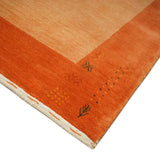 4x6 Small Rust and Peach Farmhouse Wool Hand Woven Southwestern Gabbeh Rug