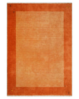 4x6 Small Rust and Peach Farmhouse Wool Hand Woven Southwestern Gabbeh Rug