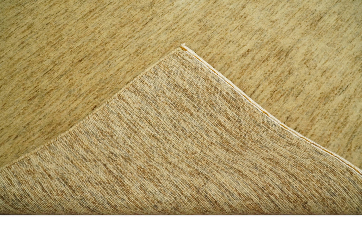 4x6 Small Solid Beige Natural Farmhouse Wool Hand Woven Southwestern Rug