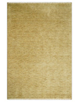 4x6 Small Solid Beige Natural Farmhouse Wool Hand Woven Southwestern Rug