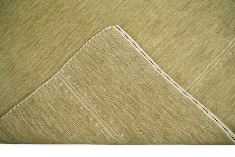 4x6 Small Solid Beige Wool Hand Woven Southwestern Gabbeh Rug