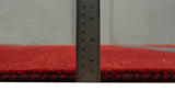 4x6 Small Solid Red Wool Hand Woven Southwestern Gabbeh Rug