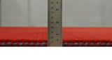 4x6 Small Solid Red Wool Hand Woven Southwestern Gabbeh Rug